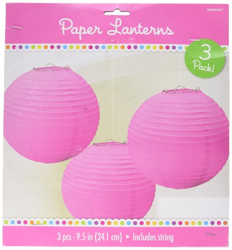 Lanterne rosa 24cm - lanterne, amscan